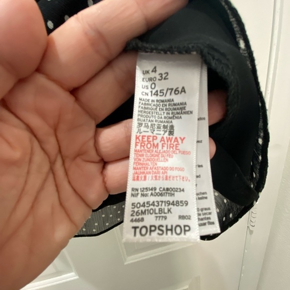 Topshop Little Black Polka Dot Dress, 0 or XS - Picture 5 of 7